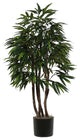 Vickerman TEx2860-07 6" Artificial Mango Executive, Black Plastic Pot