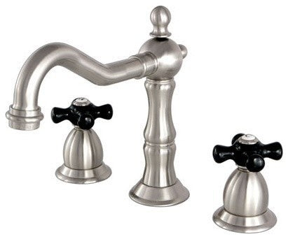 Kingston Brass Widespread Bathroom Faucet With Brass Pop-Up, Brushed Nickel