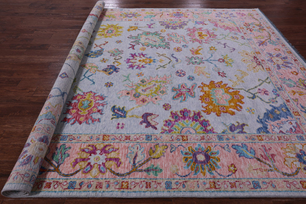Handmade Turkish Oushak Wool Rug 9' 4" X 12' 0" - Q14816