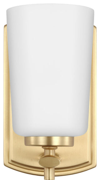 Adley Collection One-Light Satin Brass Etched Opal Glass Bath Vanity Light