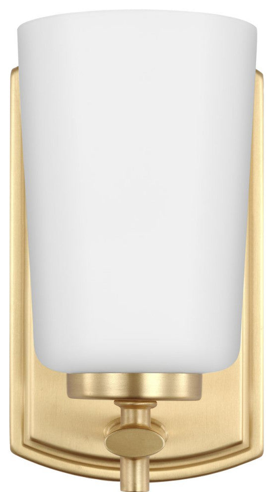 Adley Collection One-Light Satin Brass Etched Opal Glass Bath Vanity Light