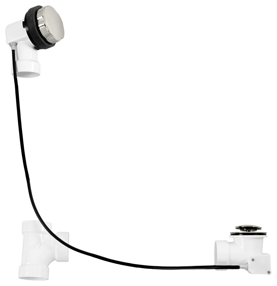 Sch. 40 PVC 35" Cable Drive Bath Waste In Polished Nickel