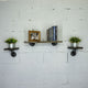 Cape Coral Farmhouse Industrial Set 24" and 8" Wide 3-Piece Shelf, Black Steel