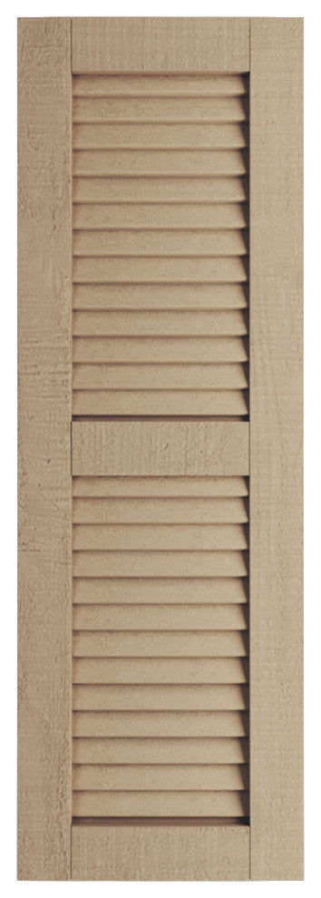 Rustic 2 Equal Louver Faux Wood Shutters, Per Pair, Rough Cedar, 12x84"