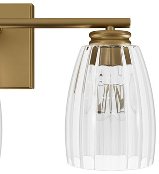 Rossmoor Luxe Gold With Clear Glass 3 Light Bathroom Vanity Wall Light Fixture