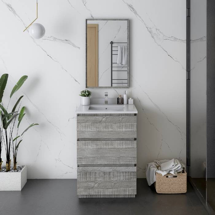 Fresca Formosa Modern 24" Ash Freestanding Vanity Set