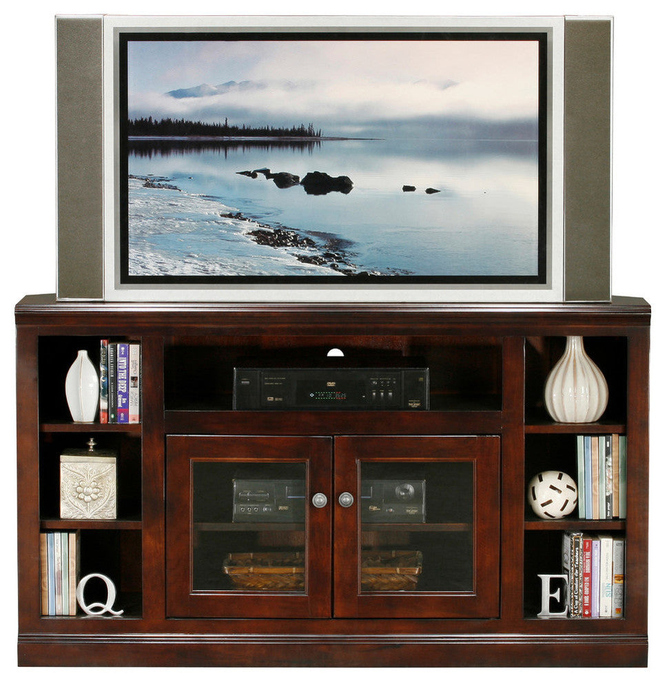 Eagle Furniture 55" Coastal Thin Corner Entertainment Console, Smokey Blue