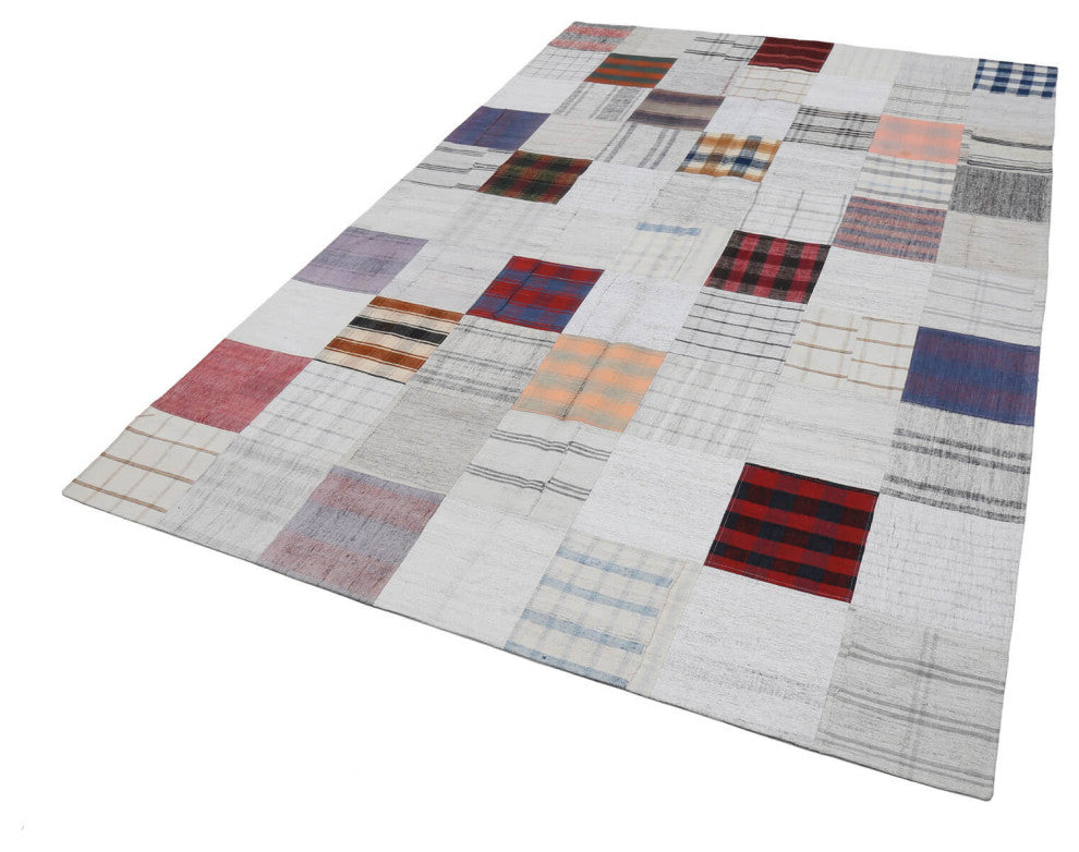 Rug N Carpet - Handmade Turkish 6' 8'' x 9' 10'' Vintage Patchwork Kilim Rug