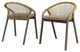 Side Dining Chair, Set of 2, Taupe Gray Natural, Rattan, Wicker, Outdoor Garden