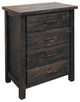 Rustic Barnwood Style Timber Peg 4-Drawer Chest, Dusk