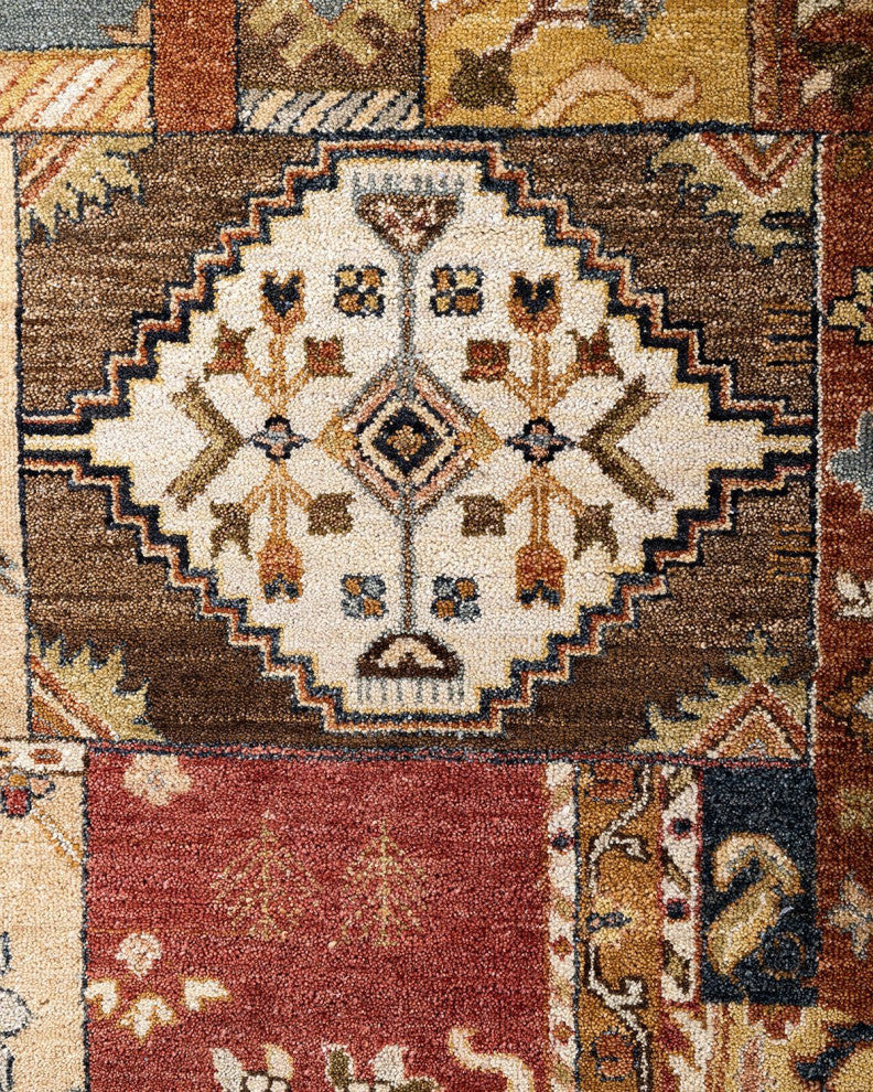 Patchwork, One-of-a-Kind Hand-Knotted Area Rug - Multicolor, 9' 3" x 11' 10"