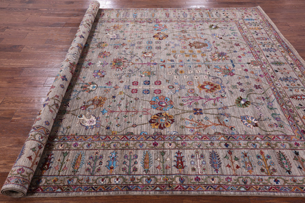 8' 0" X 10' 2" Persian Tabriz Hand-Knotted Wool Rug Q8180