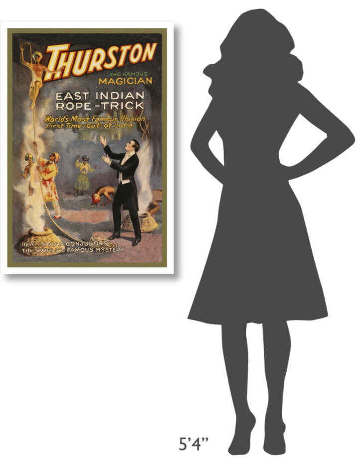 "Magicians: East Indian Rope Trick: Thurston the Famous Magician" Print, 26"x38"