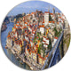Porto City Panoramic View, Cityscape Photo Round Metal Wall Art, 38"