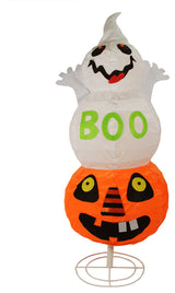 37" Lighted Spooky "Boo" Ghost On Jack-O-Lantern Pumpkin Halloween Decoration