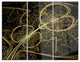 "Yellow Metallic Fabric Pattern" Digital Metal Wall Art, 3 Panels, 36"x28"