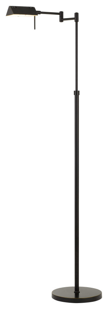 Metal Adjustable Swing Floor Lamp, Dark Bronze