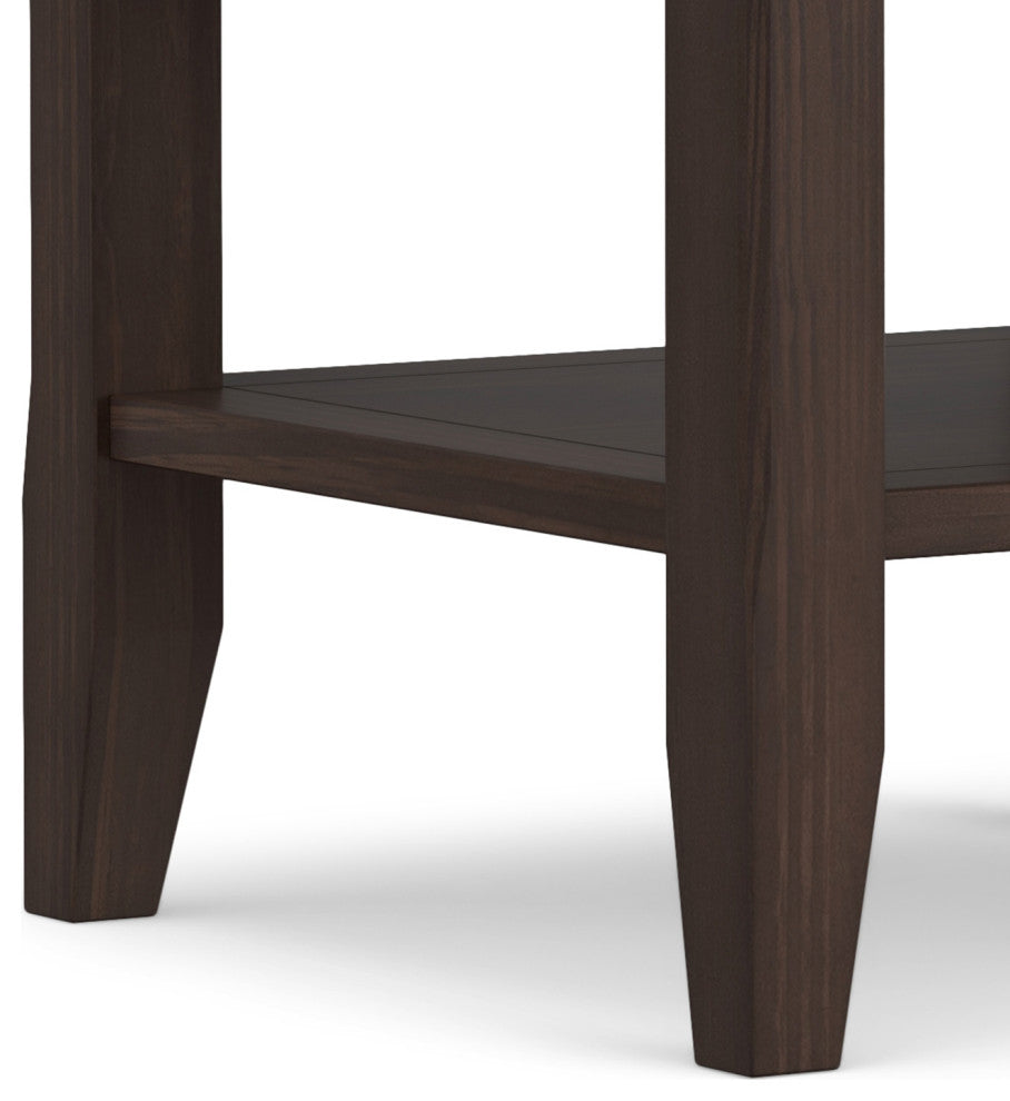 Acadian Solid Wood End Table In Warm Walnut Brown