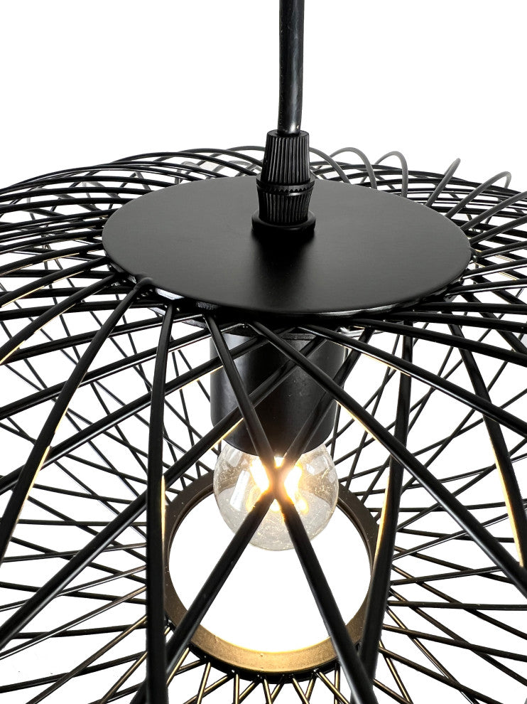 Alitzel 1-Light Black Oval Pendant