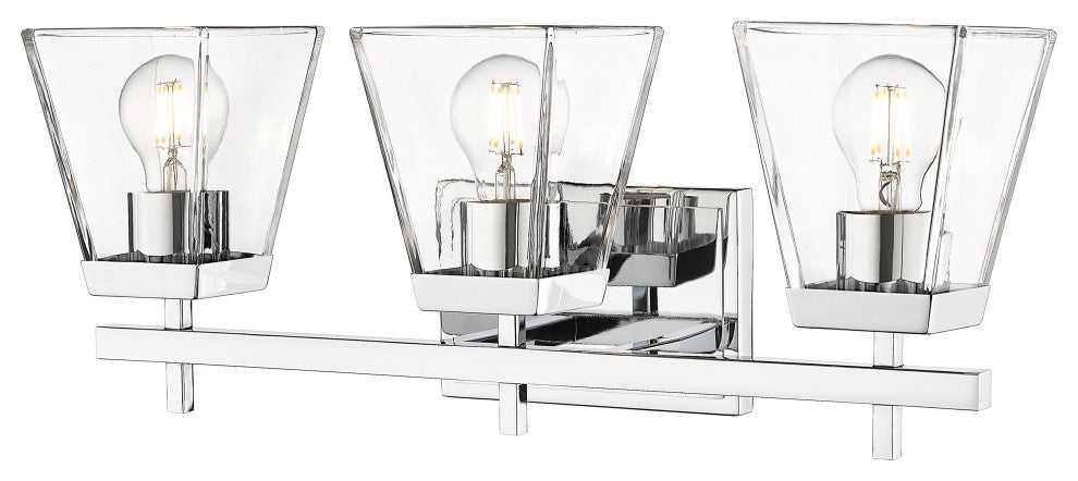 Zlite 819-3V-CH 3-Light Vanity, Clear