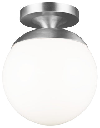Leo Hanging Globe 1-Light Wall/Ceiling Semi-Flush Mount, Satin Aluminum