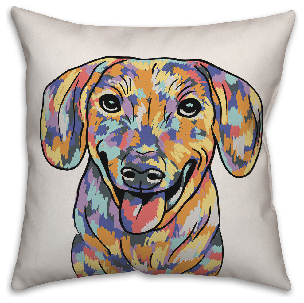 Watercolor Dachshund Throw Pillow
