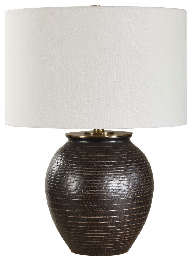Uttermost Hawkins Bronze Ribbed Table Lamp