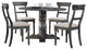 Selena Round Transitional 5-Piece Dinette Set, Weathered Gray