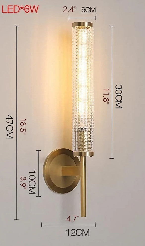 Pontevedra | Luxury Glass Copper Wall Sconce, Glass Style B