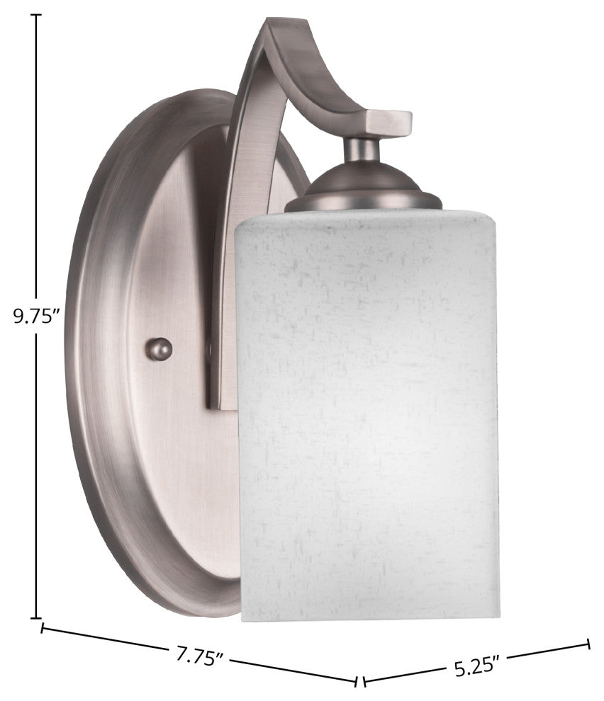 Zilo Wall Sconce Shown, Graphite Finish With 4" Square White Muslin Glass