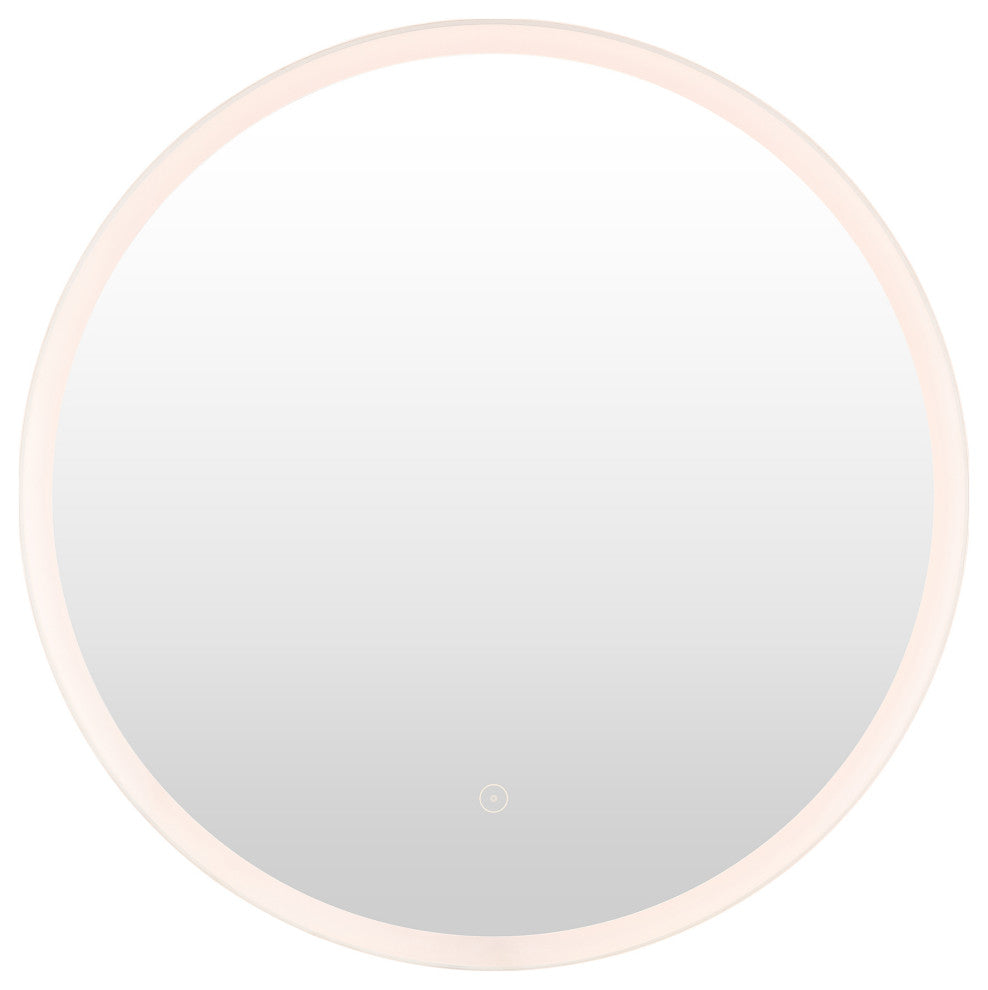 Round Frameless Backlit LED Anti-fog Bathroom Vanity Mirror, 32"x32"