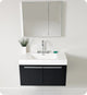 Vista Black Modern Bathroom Vanity With Medicine Cabinet, FFT3076CH