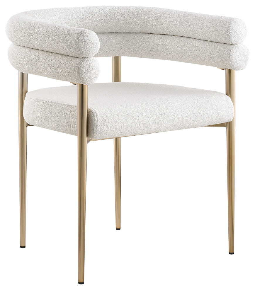 Brielle Boucle Fabric Upholstered  Dining Chair (Set of 2), Cream