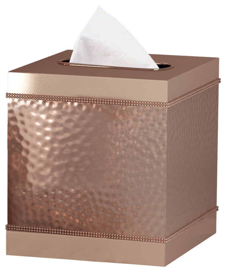nu steel Hudson Hammered Copper Boutique Tissue Box Cover