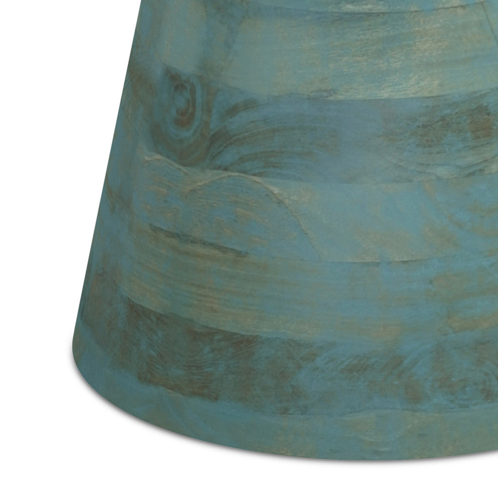 Robbie Solid Mango Wood Accent Table, Teal Wash