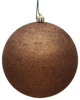 Vickerman 4.75" Mocha Glitter Ball Ornament, 4 per Bag