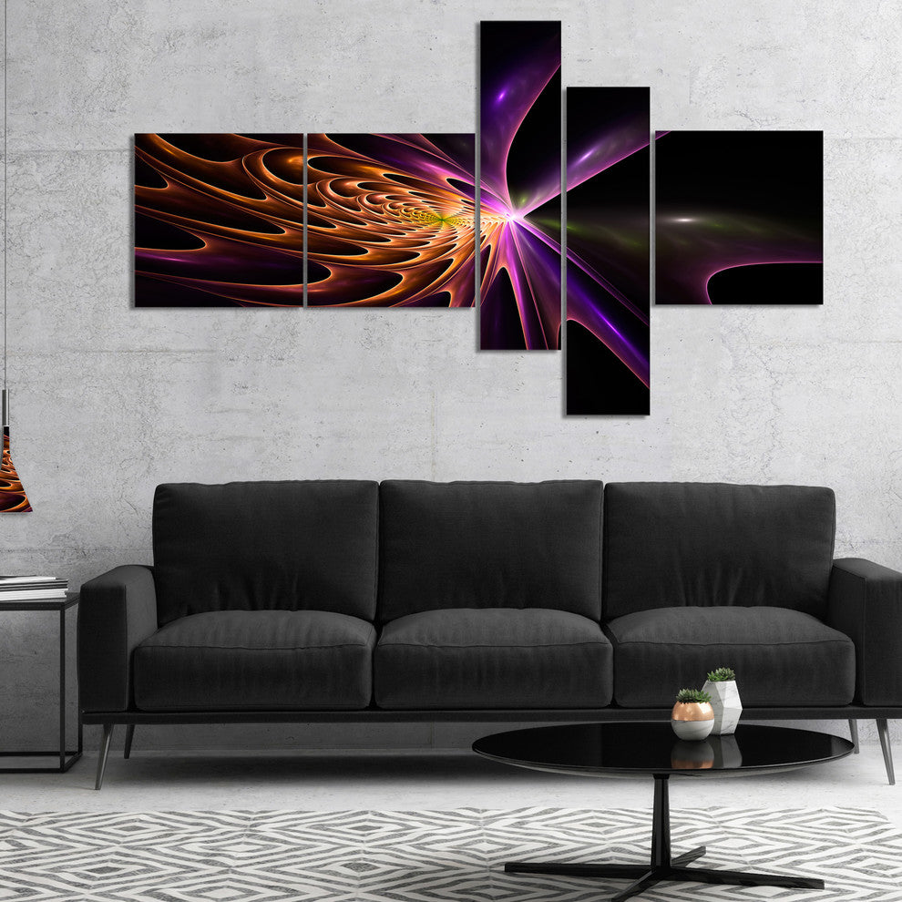 Fractal 3D Colored Bulgy Circles, Abstract Canvas Art Print, 60"x32", 5 panels
