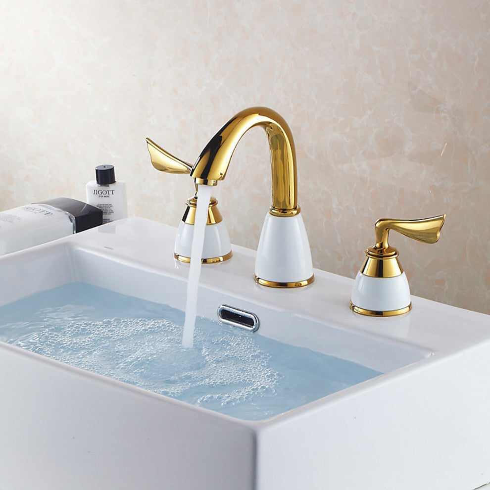 Fontana Dual Handle Bath Faucet - Chrome and Gold Finish