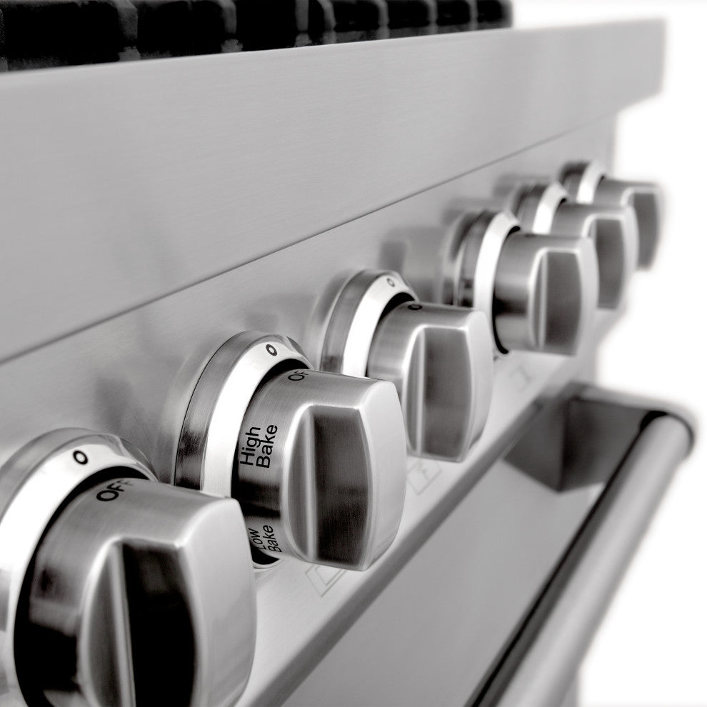 ZLINE 48" Dual Fuel Range, Stainless Steel With Brass Burners RA-BR-48