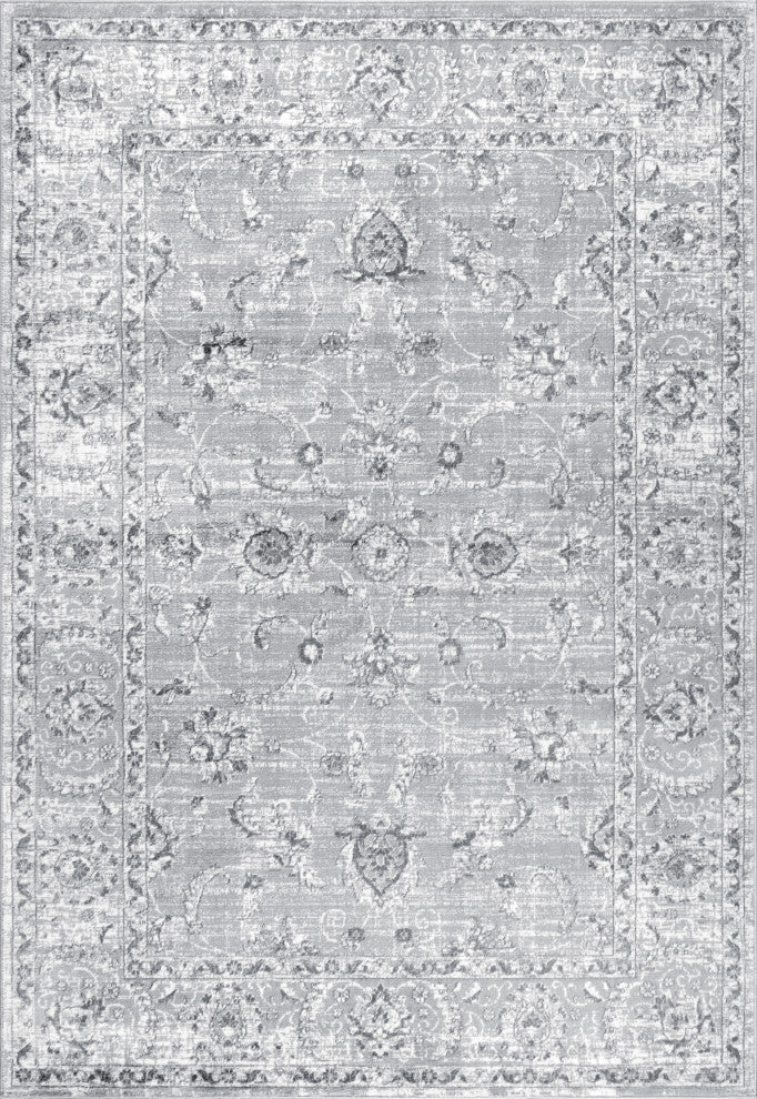Modern Persian Vintage Light Grey 3' x 5' Area Rug