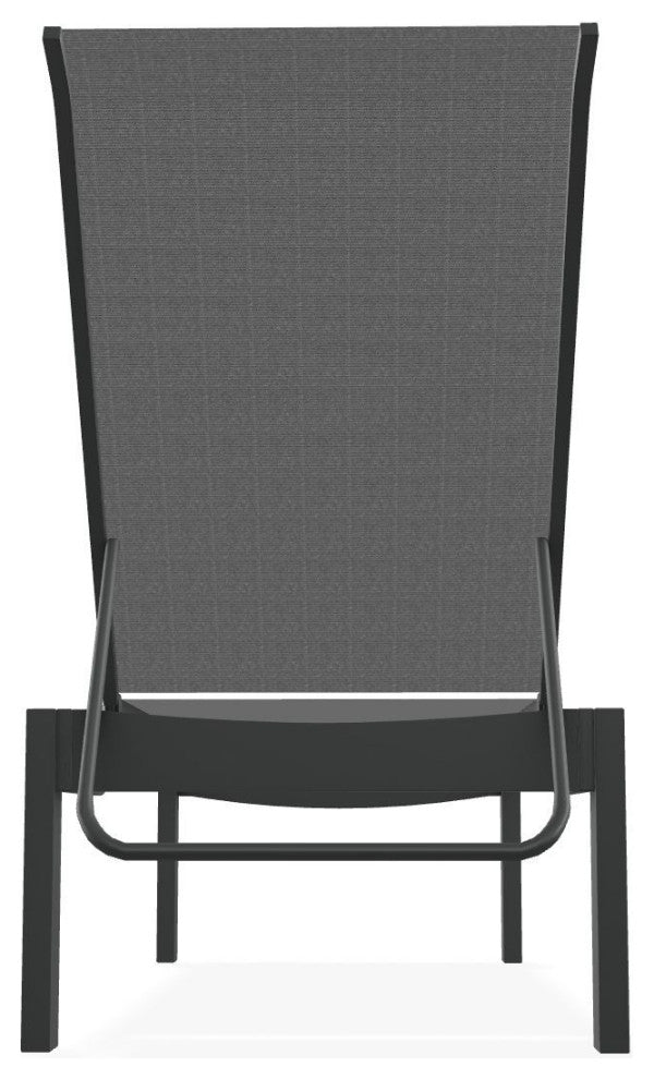 Leeward Sling Stackable Outdoor Chaise Lounge, Titanium/Graphite