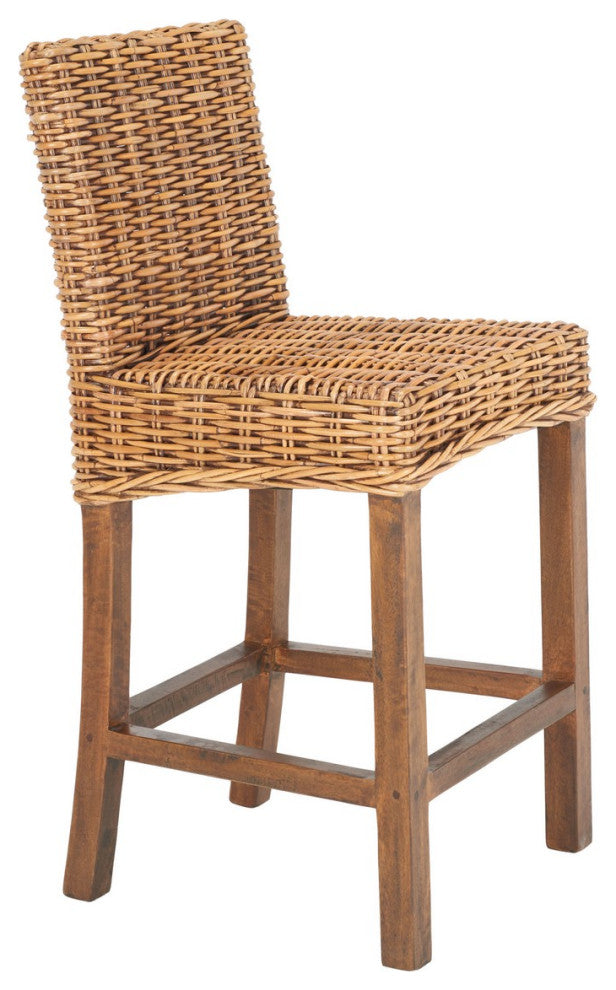 Safavieh Tobie Rattan Counter Stool, Honey Brown Wash