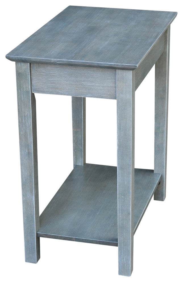 Narrow End Table, Heather Grey-Antique Washed