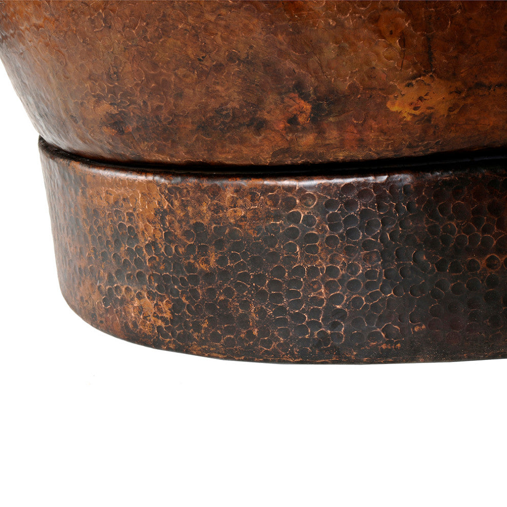 72" Hammered Copper Modern Style Bathtub & Drain Package