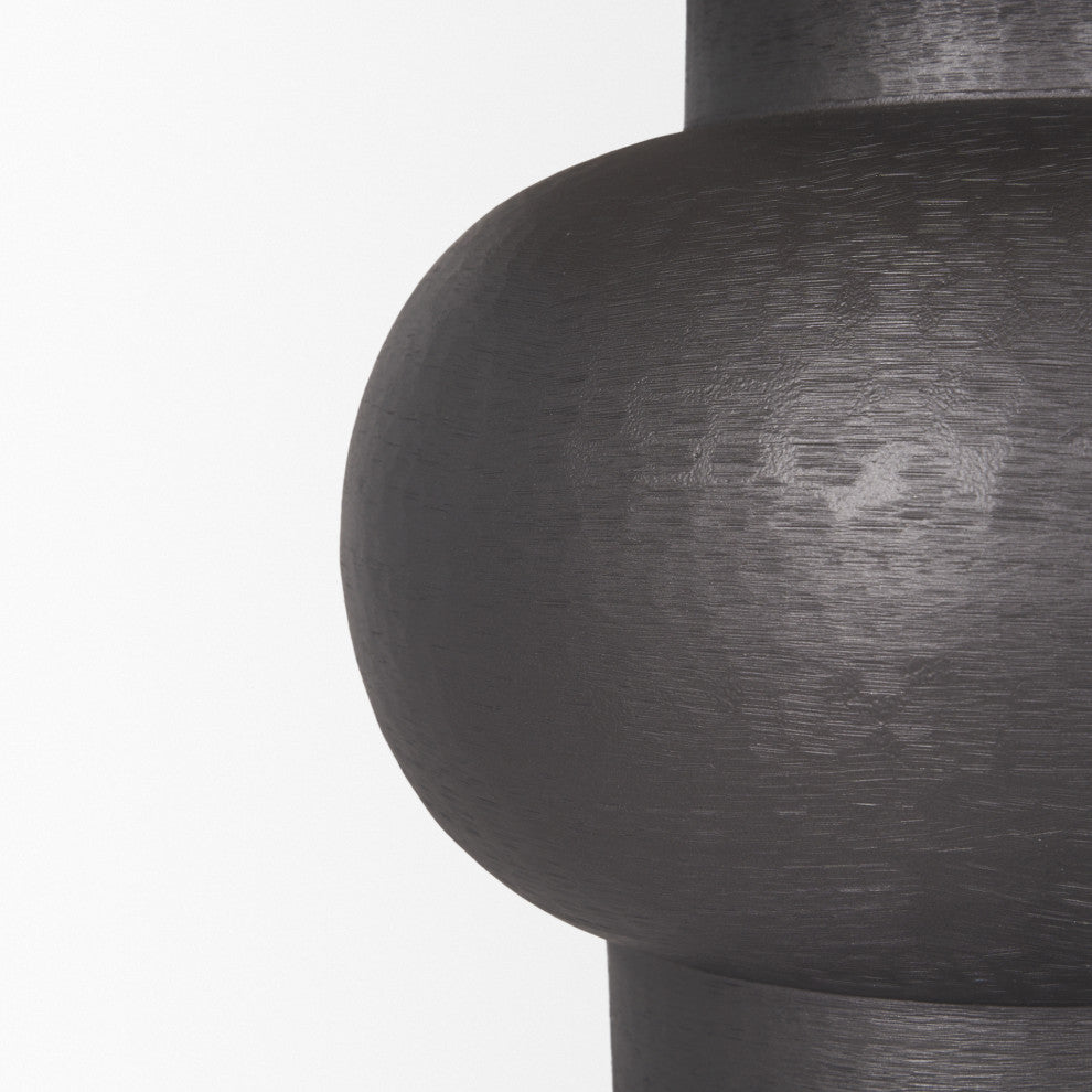Salaah Black Brushed Metal w/ Beige Shade Table Lamp