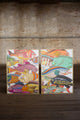 Kalalou Car1492 Oil Painting-Set Of Two Colorful Fish W Gold Frame