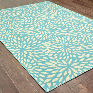 Oriental Weavers Meridian Blue/Ivory Floral Indoor/Outdoor Rug 7'10"X10'10"