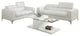 Benzara BM167239 Leather 2 Piece Sofa Set With Foldable Headrests, White