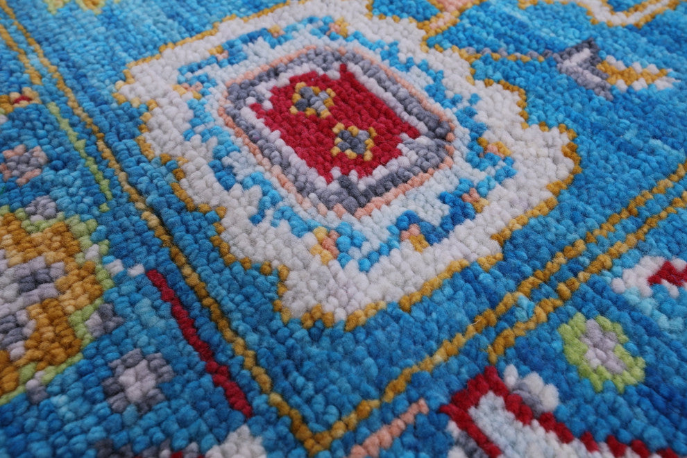 Runner Turkish Oushak Handmade Wool Rug 4' 2" X 12' 5" - Q13466