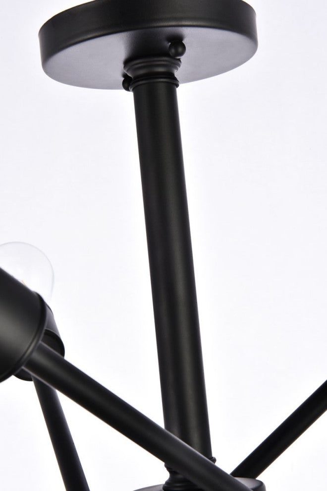 Aria 6-Light Black Flushmount